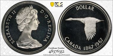 1967 S$1 PR67DCAM