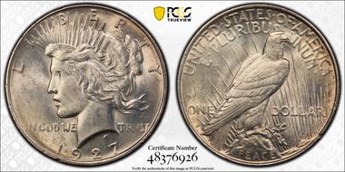 1927-D $1 AU58