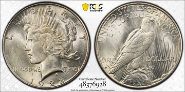 1928-S $1 AU58