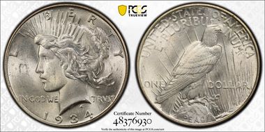 1934 $1 MS62