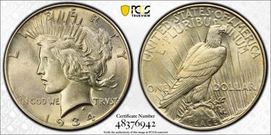 1934 $1 AU58