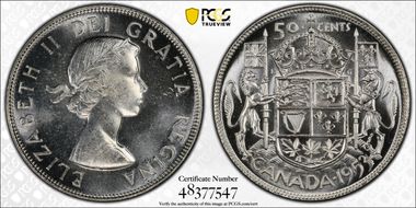 1953 50C LD Strap MS64