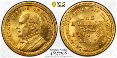 1903 G$1 LA Purchase, Jefferson MS64