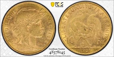 1901 10 Fr Gad-1017 F-509 MS62