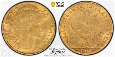 1908 10 Fr Gad-1017 AU53