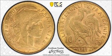 1911 10 Fr Gad-1017 F-509 AU58