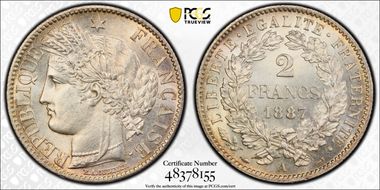 1887-A 2 Fr Gad-530a F-265 MS64