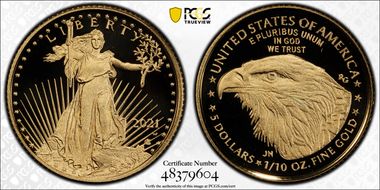 2021-W $5 Gold Eagle - Type 2 PR69DCAM