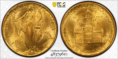 1926 $2.50 Sesquicentennial MS64