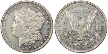 1888-O $1 VAM 6 Oval O AU55