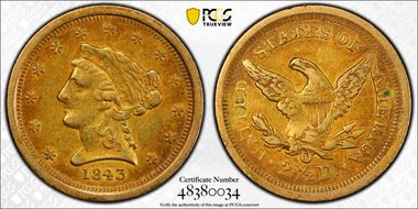 1843-O $2.50 Small Date XF40