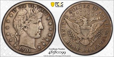 1901-S 50C VF30
