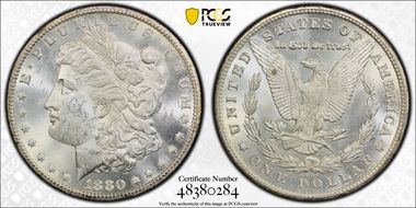 1880-CC $1 8/High 7 MS62+