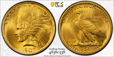 1907 $10 Indian MS66