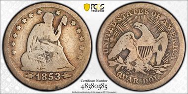 1853 25C Arrows and Rays G4