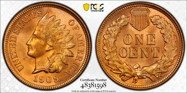 1909 1C Indian MS64RD