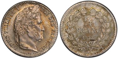 1832-I 1/4 Fr Gad-355 F-166 MS63