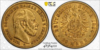 1884-A 20 Mk J-246 AU50