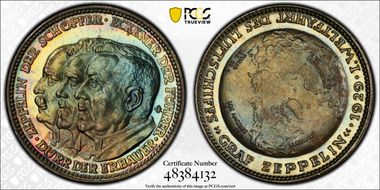 1929 Medal Kaiser-511 Ag PREUSS edge SP65