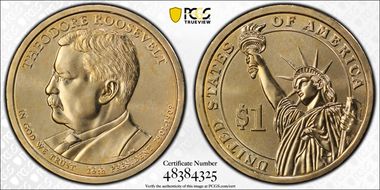 2013-D $1 Theodore Roosevelt Position A MS67