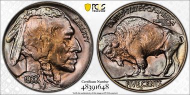 1938-D 5C Buffalo MS68