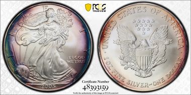 2005 $1 Silver Eagle MS68