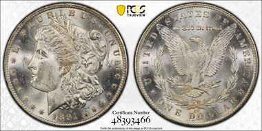 1891-CC $1 VAM 3, Spitting Eagle MS64