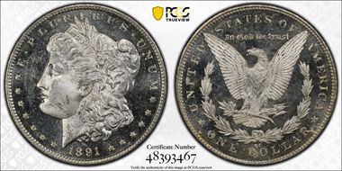 1891-CC $1 VAM 3 Spitting Eagle MS63DMPL
