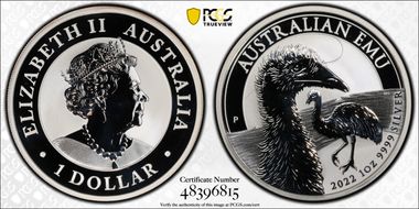 2022-P $1 Emu MS70