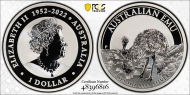 2023-P $1 Emu MS70