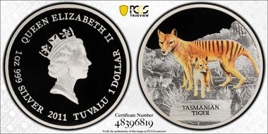2011 $1 Tasmanian Tiger PR69DCAM