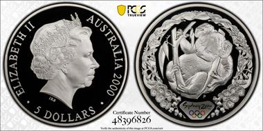 2000-P (1999) $5 Olympic - Koala in Tree PR69DCAM