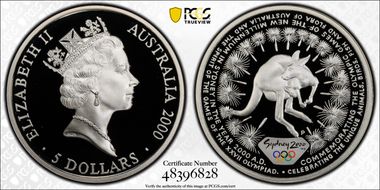 2000-P $5 Olympic - Kangaroo PR69DCAM
