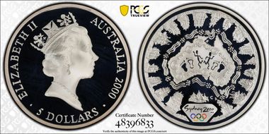 2000-C (1998) $5 Olympic - Australian Map PR69DCAM