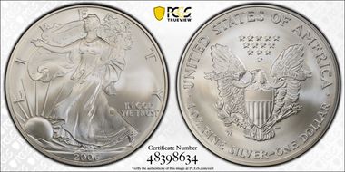 2006-W $1 Burnished Silver Eagle SP69
