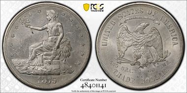 1875-CC T$1 MS62