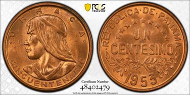 1953 1C Republic of Panama 50th Ann. MS64RB