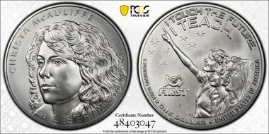 2021-P $1 Christa McAuliffe MS69