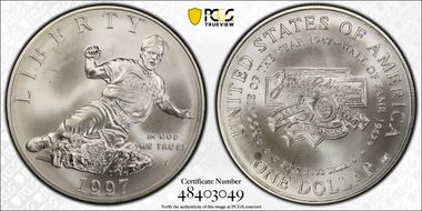 1997-S $1 Jackie Robinson MS68