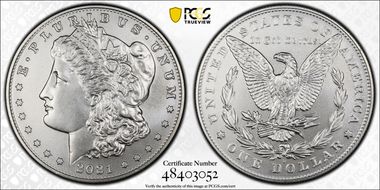 2021-D $1 Morgan Dollar 100th Anniversary MS68