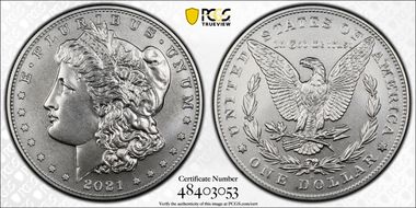 2021-D $1 Morgan Dollar 100th Anniversary MS68