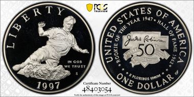 1997-S $1 Jackie Robinson PR69DCAM