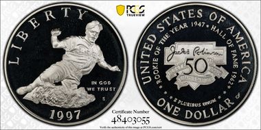 1997-S $1 Jackie Robinson PR69DCAM