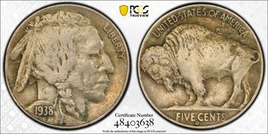 1938-D 5C Buffalo VF35