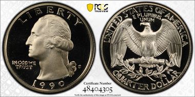 1990-S 25C PR69DCAM