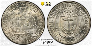 1936-D 50C Rhode Island MS66