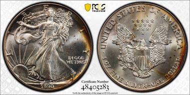1990 $1 Silver Eagle MS67