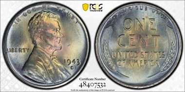 1943-S 1C MS66+