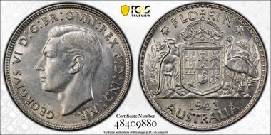 1943(m) Florin KM-40  Ag MS61