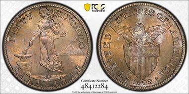 1908-S 50C MS65